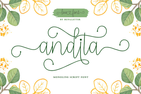 Andita: A Luxurious Handwritten Font for Craft Projects