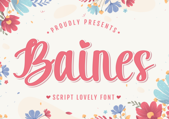 Baines Script Font for Handmade Creations